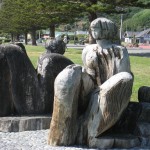 kaikoura, scultptures en bois