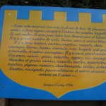 Pancarte d'une citation de Jacques Cartier